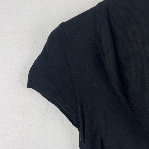 Express Black Sweater Dress size Medium Turtleneck Short Sleeve Women's Rayon - Picture 5 of 9